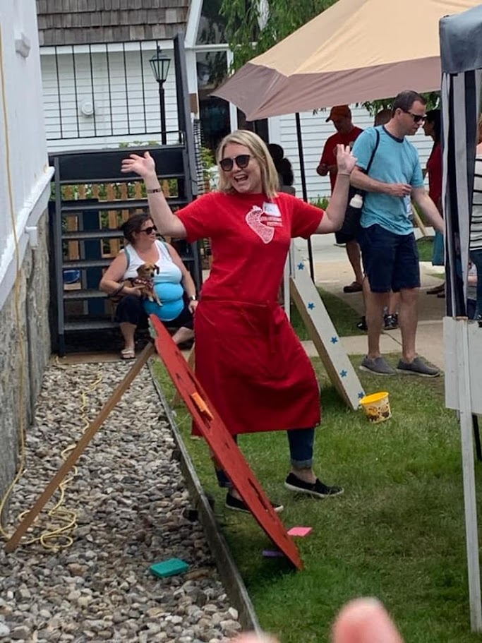 Woman posing for the camera in a fun stance